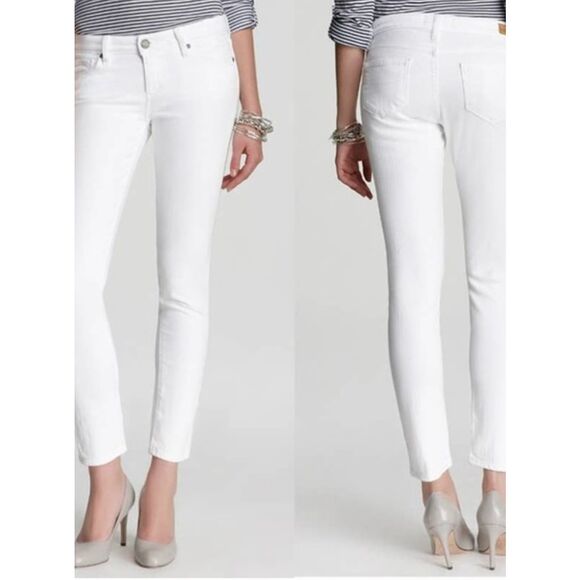 Paige Skyline Ankle Peg Crisp White Skinny Jeans Size 25 - Picture 1 of 9